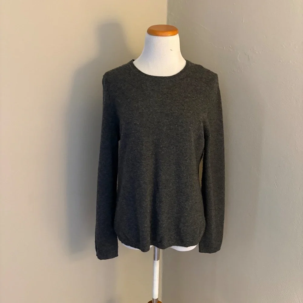 100%‎ Cashmere Charter Club Luxury Crewneck Sweater Charcoal Gray Large